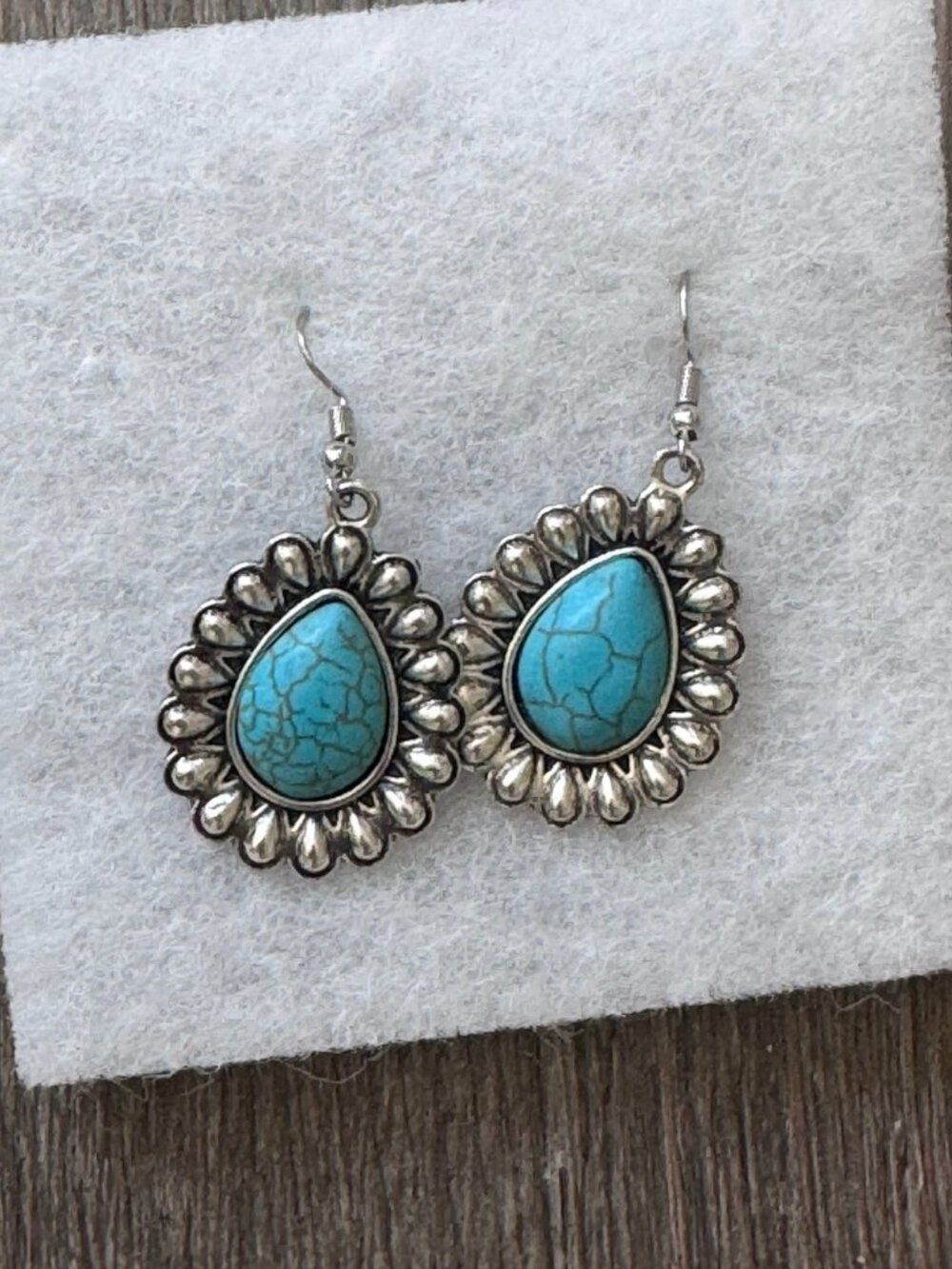 TURQUOISE FESTIVAL Squash Blossom Necklace Earrings Rodeo Western Concert - Picture 4 of 5